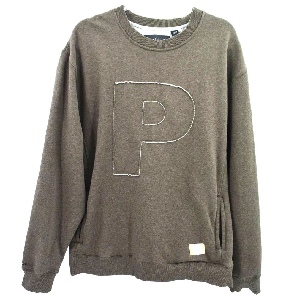 Play Cloths Mens Brown Monogram Crew Neck Sweatshirt Size 3XL